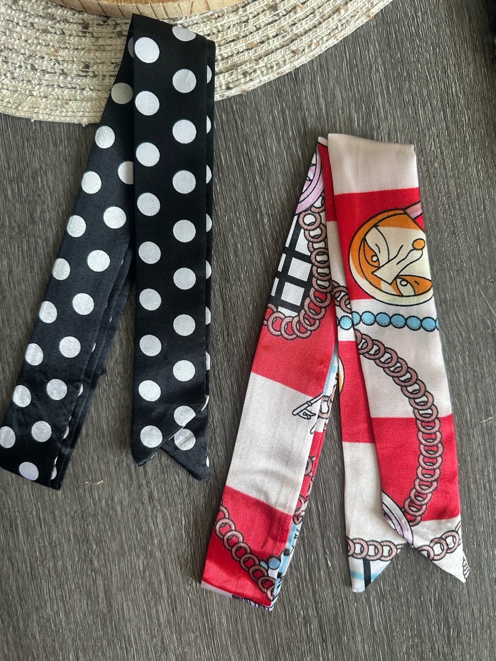 Twilly Scarf Set of 2 Polka Dot & Patterned Art